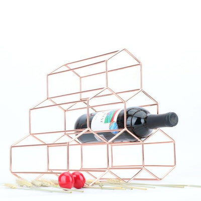 1Pc Simple Geometric Wine Rack Household Bottle Cabinet Stand Holder Restaurant Bar Grape Display Shelf