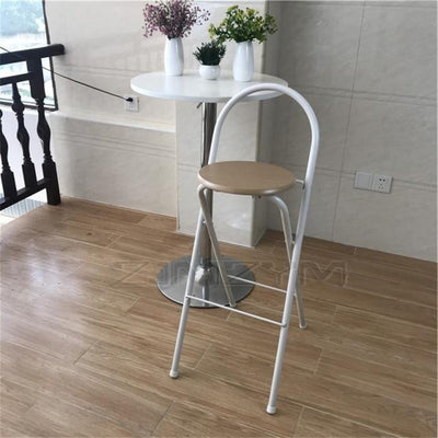 75cm Seat Height Foldable High Footstool Steel Leg Coffee Bar Counter Chair Arc Backrest Bar Stool Modern Commercial Furniture