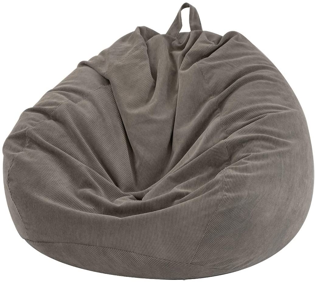 Bean Bag Chair Cover (No Filler) for Kids and Adults. Extra Large 300L Beanbag Stuffed Animal Storage Soft Premium Corduroy