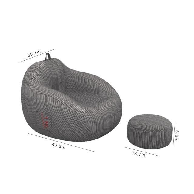 A complete sofa Linen Bean Bag Chair without Filling Stuffe Pouf Ottoman Beanbag Sofa Bed Puff Seat Futon Relax Lounge Fu