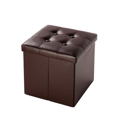 55L Storage Ottoman Bench with Lid, Foldable Seat, armchair with buckles (Single color)